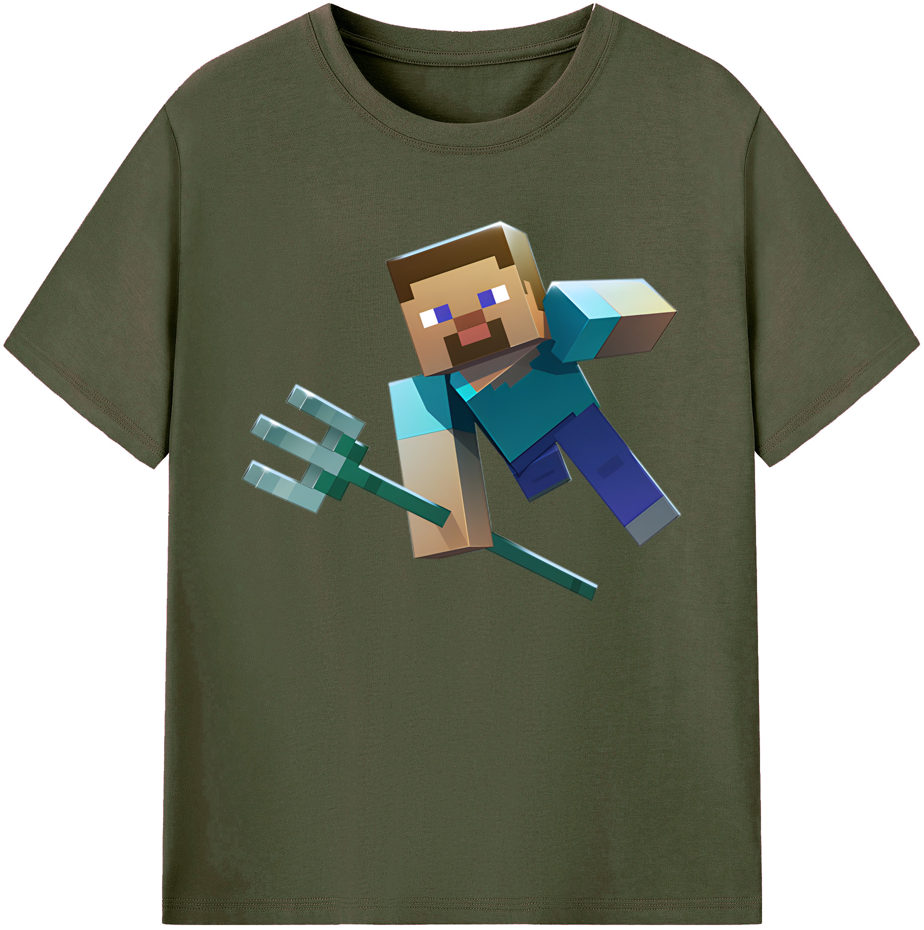 （画像用） マインクラフト ブロックの世界 Minecraft MC Block world 綿100％ メンズ半袖Tシャツ｜肌触りやわらか＆通気性